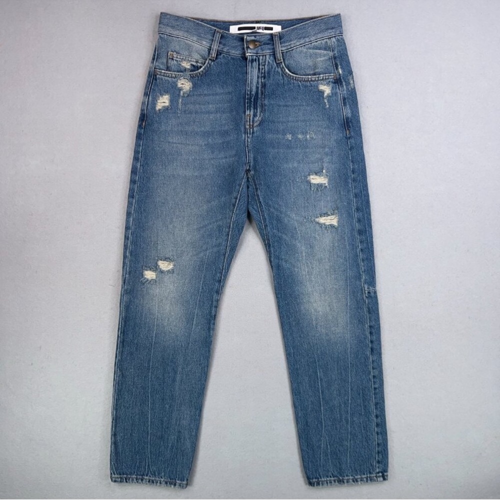 MCQ Alexander McQueen Men’s Distressed Moto Jeans Blue Size 28